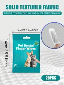 60pcs Portable Pet Grooming Wipes, Teeth, Chin, Dental Care, Finger Sleeve Wipes, Cats, Dogs Teeth Cleaning, Deodorizing