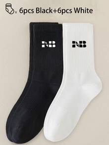 40只/30只/24只装男女通用舒适运动袜，男士长袜适合运动和训练，女士长袜适合休闲和商务穿着，抗菌、柔软、黑白配色、防臭、吸湿排汗、轻便舒适，适合秋冬季节穿着，20只/10只/8只/6只/4只/2只装，秋季 - 彩色 - 查看 35