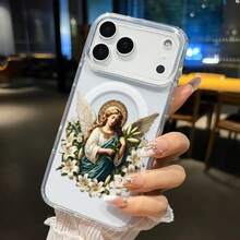 Kompatibel mit iPhone 17 Pro Max Air 16 16e 15 Plus 14 13 12 11 XS Max XR X Lily Angel Muster Stoßfest Kratzfest Anti-Gelbfärbung Transparente Modische Bunte Smartphone Hülle Geschenk, iPhone Hülle, Blumenmuster Hülle, Transparente Ästhetik, Langlebiges Spritzgussverfahren, UV-bedrucktes Kunstwerk, Stilvoller Autobesitzer, Technologie-Zubehör-Enthusiast - Grün - Übersicht 5