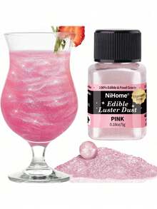 可食用闪光粉亮片珠光粉食品装饰撒粉，适用于饮料、葡萄酒、蛋糕、糖果、甜点、烘焙店、餐厅、素食 - 彩色 - 查看 8