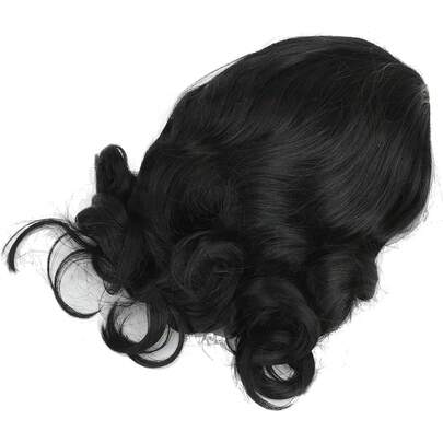Saluaqui Peluca Larga Negra para Hombres y Mujeres, Peluca Negra Ondulada Larga, Accesorios para Disfraces, Forro Transpirable, Resistente Al Calor, Peluca de Disfraz para