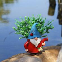 Gnome pitic ghiveci de flori acasă grădină vază în aer liber decor desene animate pitic rășină artizanat decorativ