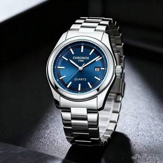  CHRONOS Men's Fashion Sport Watch - Classic Retro Luminous Waterproof Men's Watch, Stainless Steel Strap Calendar Casual Watch, Outdoor Sport Stylish Watch, Business Office Commute Watch For Men