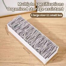 1 pieza Caja de almacenamiento de cable de datos con tapa, organizador de cajón de gran capacidad, organizador de cables de escritorio, adecuado para el hogar, la oficina, el aula, la residencia universitaria, la cocina, la división - Multicolor - Ver 11