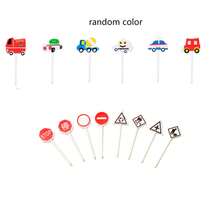 6pcs/12pcs Random Color Cartoon Car & Fruit Cocktail Picks, Cute Car Cake Toppers - Multicolor - View 6