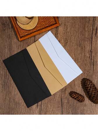 40 个纯色信封，复古简约三角形翻盖设计，邀请函信封，非常适合婚礼、周年纪念、典礼派对邀请函信封，8.66-4.33 英寸