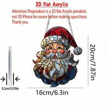 1 ornament drăguț cu tematică Moș Crăciun zâmbitor - decorațiune suspendată cu Moș Crăciun, bijuterii roșii cu Moș Crăciun și barbă albă și pandantiv cutie cadou, lanț ușor și durabil, potrivit pentru adolescenți și adulți, cadou de petrecere de Crăciun și Ziua Îndrăgostiților, design vibrant, accesoriu la modă, decor sezonier, ținută de petrecere, exclusiv pentru adolescenți