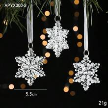 Christmas Transparent Acrylic Crystal Snowflake Christmas Tree Pendant Decorations/New Year Decor Ornament