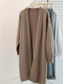 Women's Fall/Winter Oversized Slouchy Soft Knit Cardigan - Mid-Length Cozy Sweater Outerwear