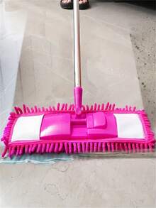 1 件旋转干湿两用 - 雪尼尔平板拖把 - 无需用电，可更换清洁垫，适用于清洁木地板、瓷砖、窗户、厨房、浴室、客厅和卧室，拖把替换垫可水洗重新清洗符合人体工程学设计的拖把 | 雪尼尔清洁垫 - 彩色 - 查看 13