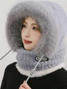 1 sztuka czapki zimowej, 3 w 1 pluszowa czapka, zimowa ochrona twarzy, wiatroszczelna, ochrona uszu, czapka na głowę, ciepły kapelusz typu bucket odpowiedni na mroźną zimę, ciepła zima