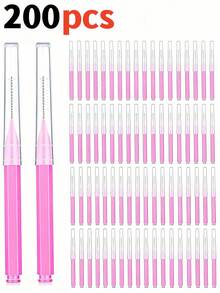 200pcs Tooth Cleaning Brush, Cleaner Interdental Brush, Toothpick, Oral Dental Care Brush, Oral Teeth Cleaning Tools, Eyelash Brush - Multicolor - View 15