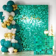 10 pezzi 30cm x 30cm Pannelli decorativi da parete lucidi, fondali con paillettes colorate, pannelli riutilizzabili e facili da installare, decorazioni per compleanni, feste, matrimoni, palcoscenici, San Valentino, Natale, Ringraziamento, regali, decorazione pareti domestiche