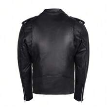 Men Classic Faux Leather Motorcycle Jacket Angel Fire Nomad USA Classic PU Leather Moto Biker Jacket For Men - màu đen - Xem 2
