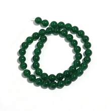 1pc 4/6/8/10mm Natural Dark Green Jade Beads, Jewelry Making Supplies For Women Bracelets, Necklaces, Crafts, Pendants, Decorations