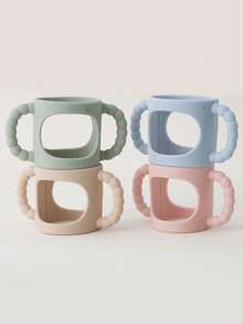 1pc Silicone Baby Bottle Handles, Easy Grip Removable Handles For Bottle To Sippy Cup Transition, Universal Fit - Green - View 7