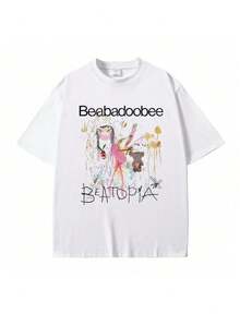 Beabadoobee Beatopia Album Print T-Shirt Women's Fashion Streetwear Summer Casual Pure Cotton Short Sleeve - 白色 - 查看 1