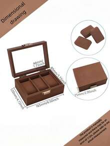 Chinese Style Watch Box 3 Compartments Transparent Cover Fashion Chinese Style Watch Storage Box Men's Birthday Gift