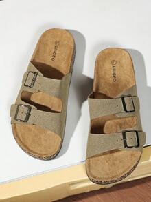 Dép sandal đế mềm thời trang thoải mái, dép xỏ ngón mùa hè cho nữ, dép sandal đi biển cho cặp đôi Unisex - Màu Khaki - Xem 4