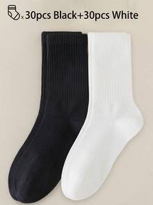 40 piezas/30 piezas/24 piezas Calcetines deportivos cómodos unisex, calcetines largos para hombres, adecuados para deportes y entrenamiento, calcetines largos para mujeres, uso casual y de negocios, antibacterianos, suaves, negros y blancos, resistentes al olor, transpirables, suaves y ligeros, adecuados para otoño/invierno, 20 piezas/10 piezas/8 piezas/6 piezas/4 piezas/2 piezas, otoño