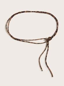 Elegant, Slender, Soft Leopard Print Waist Rope, Sweet Cinched Waist Belt, Vintage Versatile Tie Waist Decor, Suitable For Dresses, Shirts, Sweaters, Daily, Party, Holiday Gift - Leopard - View 5