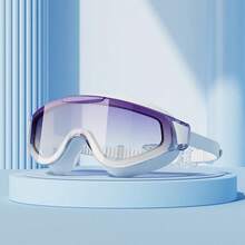 1pc Large Frame Adult Gradient Electroplated Swimming Goggles, Waterproof Anti-Fog High Definition Wide Vision Swim Goggles, Unisex UV Protection - Multicolor - View 15