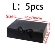 3/5/15件带盖礼品盒，白色黑色10.6X8X3.2英寸礼品盒，伴娘求婚盒（带丝带），牛皮纸盒，适用于婚礼、包装、礼物、生日、圣诞节、派对