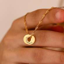 个性化家庭串珠项链，可定制名字，送给妈妈的专属名字串珠项链，多圈名字项链，送给她的礼物，圣诞礼物 - 彩色 - 查看 3