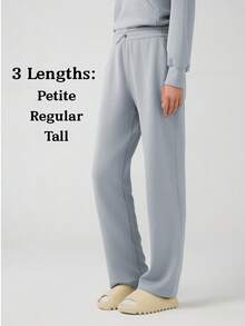 Women's Petite/Regular/Tall 3 Lengths Soft Rayon Sweatpants Breathable Pants With Adjustable Shockcord  Casual With Available Inseam - 淺灰色 - 查看 1