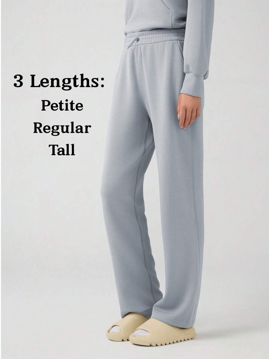 Women's Petite/Regular/Tall 3 Lengths Soft Rayon Sweatpants Breathable Pants With Adjustable Shockcord Casual With Available Inseam - 淺灰色 - 查看 1