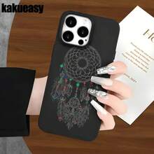 Fundas y carcasas protectoras para teléfono con diseño de colgante y orificios grandes, compatibles con phone 16 Pro Max, 16, 15 Pro, 14, 14 Plus/14 Pro Max, 13, 13 Pro, 12 Pro, 11/11 Pro Series. Regalos para cumpleaños y festividades - Negro - Ver 5