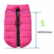 1件新款秋冬寵物服裝拉鍊背心,暖和的狗狗衣服,時尚的扣環和牽繫孔外套 - 玫瑰紅 - 查看 13