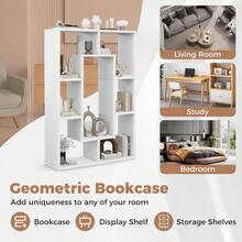 Bookshelf 35.5 Bookcase With 7 Cubes Geometric Display Shelf Wood Bookshelves And Bookcases Small Bookshelf With Storage Book Shelves For Bedroom Living Room Home Office White - trắng - Xem 8