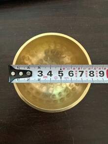 Handcrafted Copper Singing Bowl Set - Authentic Gold Hammered Design With Solid Wood Mallet & Burlap Drawstring Bag