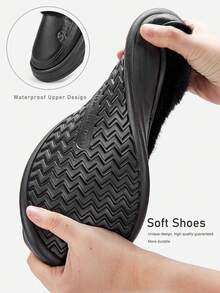 Pmoiste 男士厚底 PU 记忆海绵拖鞋，女士室内鞋，女士冬季拖鞋，男士保暖舒适拖鞋