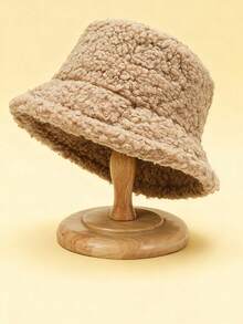 1 chiếc mũ tai bèo bằng len màu trơn cổ điển dành cho nữ, kiểu Hàn Quốc, mũ ấm áp che nắng đa năng dành cho học sinh, mùa đông. - Nhiều màu - Xem 14