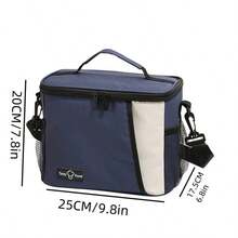 1pc Multicolor Insulated Lunch Bag For Women/Men - Reusable Lunch Box For Office Work School Picnic Beach - Leakproof Freezable Cooler Bag With Adjustable Shoulder Strap For Large Capacity Multifunctional For Outdoor Color Block Bag Colorblock Bag Two Tone Bag Lunch Box Bag For Lunch Container For Picnic Work Office Travel Camping Holiday Vacation School Beach For Men And Women Student Worker Picnic BagWomanFor Women Ladies For Traveling Portable Waterproof Bag Lunchbox