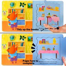 Bear's Tidy Up Time, Push-Pull Books, Busy Book, Preschool Habit Formation Picture Book, Cultivate Good Habits And Life Skills In Children, Children's Fun Mechanical Books, Educational Toy Books, Gift Christmas, Halloween & Birthday Present - Multicolor - View 10