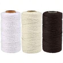 Rollo de 300M de cuerda de algodón blanco de 2mm - Cuerda artesanal resistente a granel para costura DIY, macramé, decoración de bodas y cumpleaños - Multicolor - Ver 19