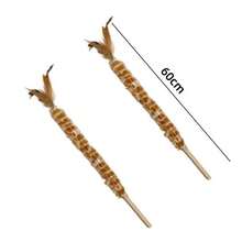 1pc New Realistic Feather Duster, Cat Teaser Wand With Feather & Sisal Rope Handle, Scratch & Bite Resistant, Helps Cats Relieve Boredom And Consume Energy, Pet Supplies - Multicolor - View 3