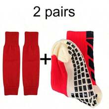 2 paires de chaussettes de sport de football anti-dérapantes multicolores, manches de jambe de course pour protéger efficacement les muscles du mollet contre les blessures - Multicolore - Voir 9