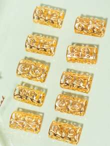 50pcs Bohemian Style Sea Snail Hair Braids Decoration, Adjustable Metal Hair Hoop, Ideal For Dreadlocks, Hairstyling And Beauty Care