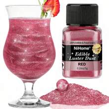 可食用闪光粉亮片珠光粉食品装饰撒粉，适用于饮料、葡萄酒、蛋糕、糖果、甜点、烘焙店、餐厅、素食 - 彩色 - 查看 21