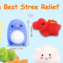 5/10/20/30/40个恐龙麻糬捏捏乐玩具，迷你可爱恐龙捏捏乐软萌解压玩具，适合儿童男孩女孩派对礼品袋填充物、复活节彩蛋填充物、趣味礼物、课堂奖品、交换礼物、派对回礼、糖果袋填充物、皮纳塔填充物，颜色和款式随机。 - 彩色 - 查看 7