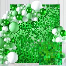 10 pezzi 30cm x 30cm Pannelli decorativi da parete lucidi, fondali con paillettes colorate, pannelli riutilizzabili e facili da installare, decorazioni per compleanni, feste, matrimoni, palcoscenici, San Valentino, Natale, Ringraziamento, regali, decorazione pareti domestiche