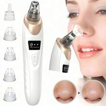Blackhead Pore Removal Vacuum, Facial Pore Cleanser - 5 Suctions, 5 Probes, USB Rechargeable Blackhead Vacuum Kit, Acne Removal Tool For Adults. Suitable For Bathrooms. Bedchamber. Holiday Gifts For Female Friends And Female Classmates In Places Such As Travel - 去黑頭工具 - 查看 11