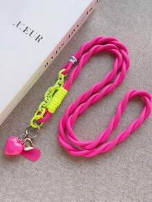 Cordón para teléfono tipo bandolera con colgante en forma de corazón, correa de bolso de doble extremo, accesorio de cuerda trenzada de colores para colgar cámara como accesorio para mochila de mujer