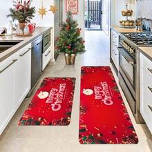 1/2/3 Pcs Thickened 0.47 Inch/1.2 Cm Christmas Kitchen Mat Set - Christmas Decor, Non-Slip Memory Foam Bottom, Suitable For Kitchen, Home Office, Laundry Room, Bathroom Decoration - Multicolor - View 4