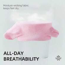1 par de calcetines invisibles para mujer - Mezcla transpirable y que absorbe la humedad, ultra suaves para el hogar, la oficina y el yoga. Paquete multicolor (rosa, azul, negro, blanco, gris) con un diseño juvenil - Multicolor - Ver 9