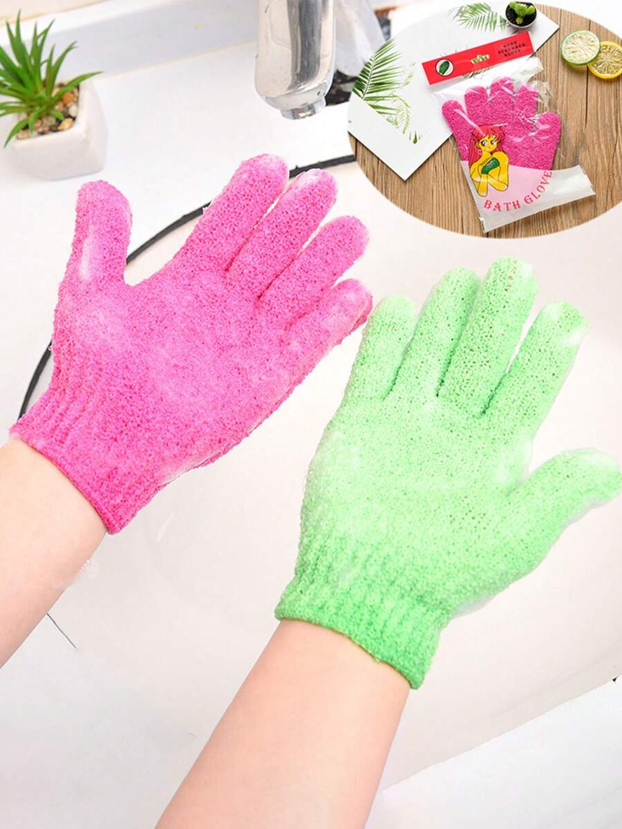 Bath Exfoliating Gloves, Reusable Shower Mitts For Scrubbing, Back ...